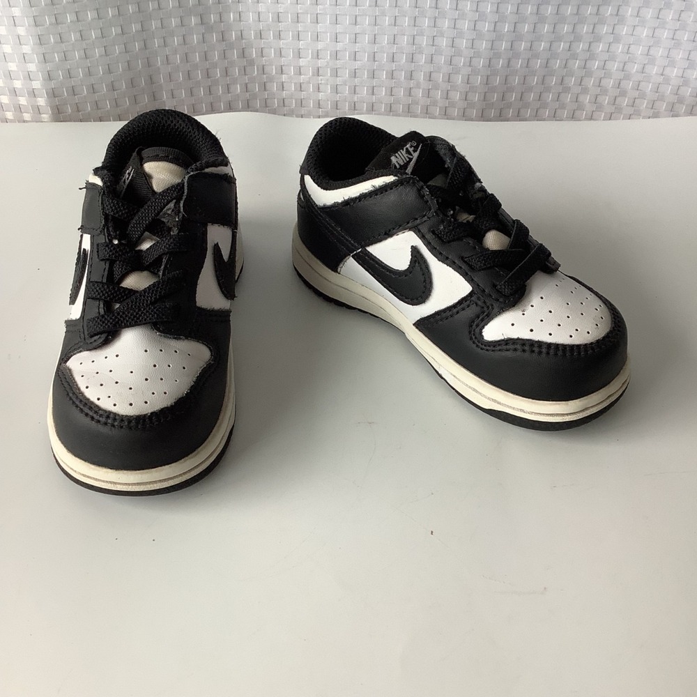 Nike Dunk Low (TDE) Toddler White / Black Sneakers ~ Size 7c ~‎ Style CW1589 100